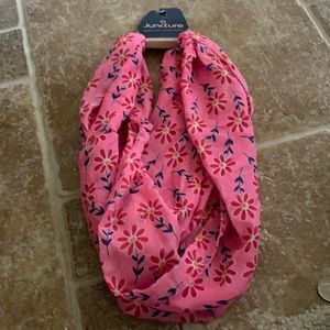 infinity pink scarf decorated with flowers never used